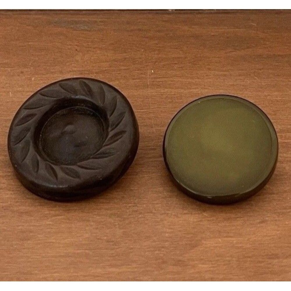 Vintage Celluloid/Bakelite Coat Buttons, Brown & Olive Green
